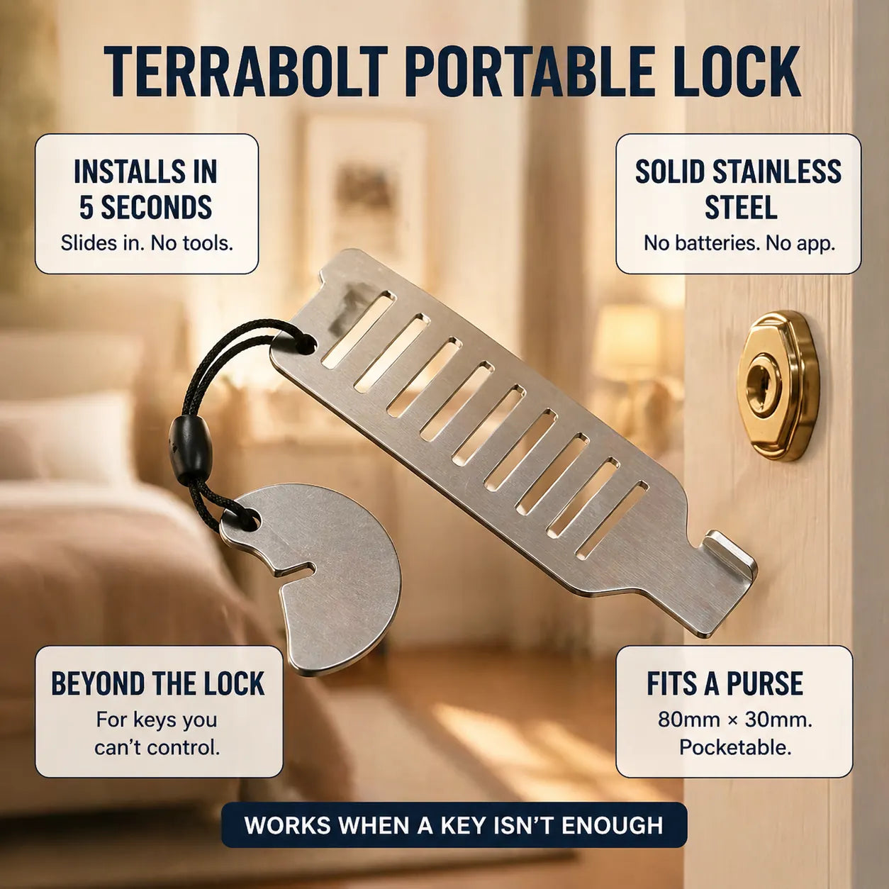 TerraBolt Portable Lock For Safe Sleep